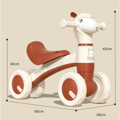 Anti-Tip Baby Balance Bike No Pedal Four Wheel Toddler Walker Silent Glider Walker Toy Ride-On Toy Indoor Outdoor Sports Toy