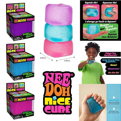 Squishy  Needoh Nice Cube Sensory Stress Reliever Fidget Tool Anti-Anxiety Relief Squeeze Kids Toy