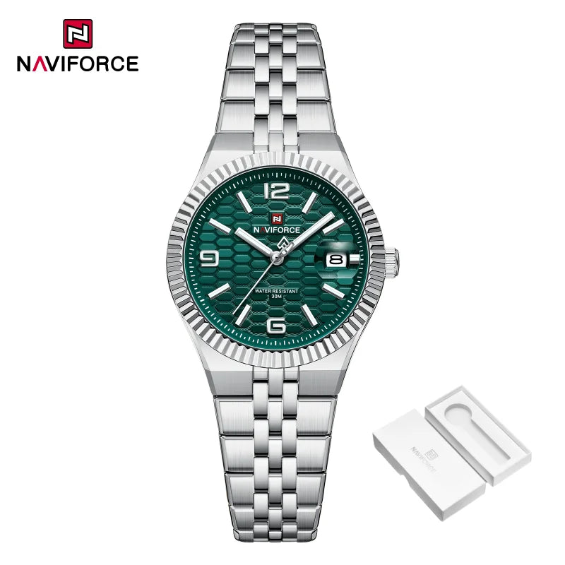 New NAVIFORCE Women 2026 Fashion Watch High Quality Waterproof Ladies Quartz WristWatches Female Steel Bracelet Romantic Clock