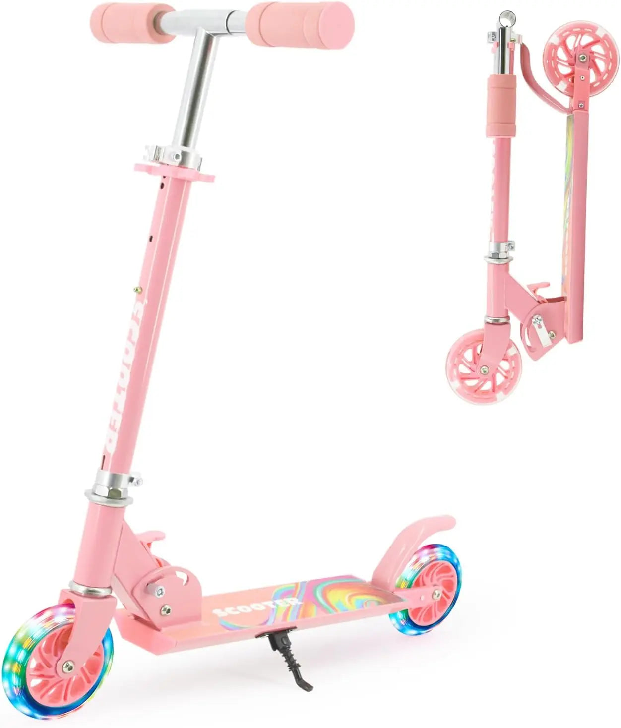 Scooter Toys for Kids Ages 6-12/3-5, Christmas Birthday Gifts for Girls Boys, Easy Folding Kids Scooter with 3 Levels Adjustable