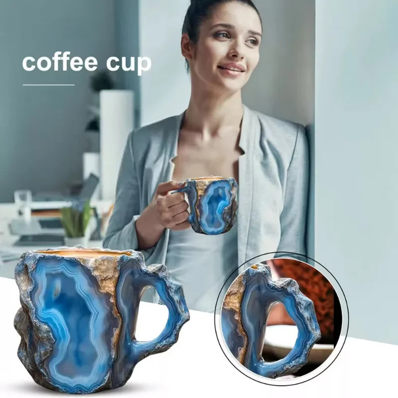 1PC Multi-Colored Mineral Crystal Coffee MugNatural Mineral Crystal Mug Colorful Crystal Christmas Mugs,Christmas Gift New