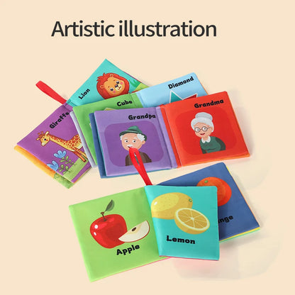 Children Cloth Book Rustle Sound Soft Cloth Parent-child Interaction Tear-proof Cognition Toys Six-piece Set