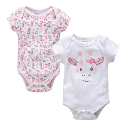 Honeyzone Summer Baby Clothes Infant Girls Romper Cute Lion Full Print Boys Bodysuits 2pcs /Set Trottie Jumpsuits Outfits 