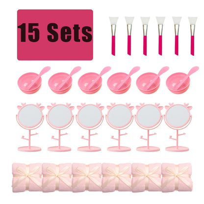 6-15Pcs Spa Party Robes for Girls Supplies Favors Kids Gowns Robe Soft Spa Headband Sleepover Birthday Party