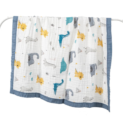 Baby Blankets 6 Layers 100% Cotton Gauze Breathable Infant Wrap Soft Absorbent Newborn Swaddle Blankets Cartoon Baby Bath Towel
