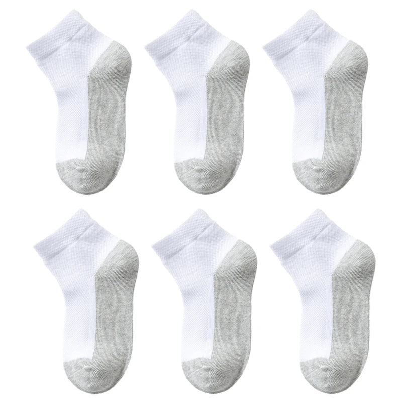 6 Pairs Cotton Kids Boys Girls Socks Childrens Babys Toddlers Sport Socks School Students Spring Autumn Soft Fashion Short Socks