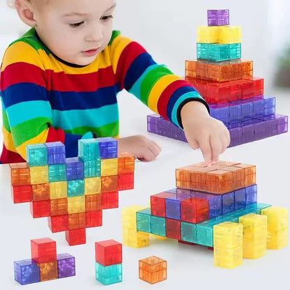 New Popular Transparent Magnetic Blocks-Build Magnet World Set for child, Sensory Construction Toys Christmas Gifts For Child