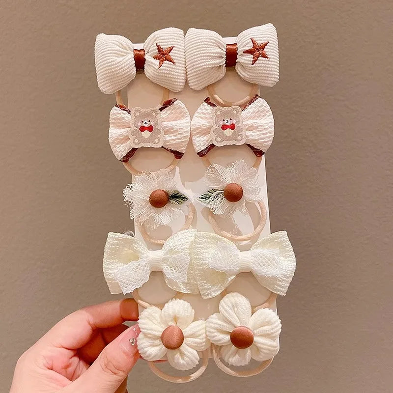 5/9Pcs/Set Cute Bows Hair Clips Hair Accessories For Girls Cartoon Animal Flower Hairpin Headdress Baby Hair Pins Birthday Gifts