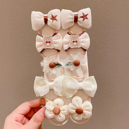 5/9Pcs/Set Cute Bows Hair Clips Hair Accessories For Girls Cartoon Animal Flower Hairpin Headdress Baby Hair Pins Birthday Gifts