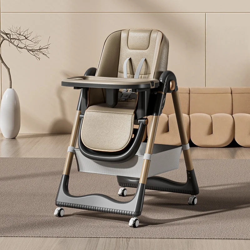 Foldable Baby Dining Chair Portable Highchair Adjustable Height Growth Chair Multifunctional