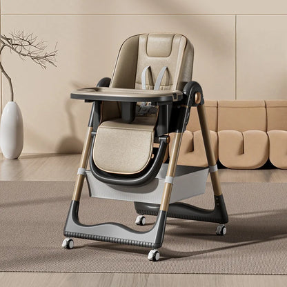 Foldable Baby Dining Chair Portable Highchair Adjustable Height Growth Chair Multifunctional