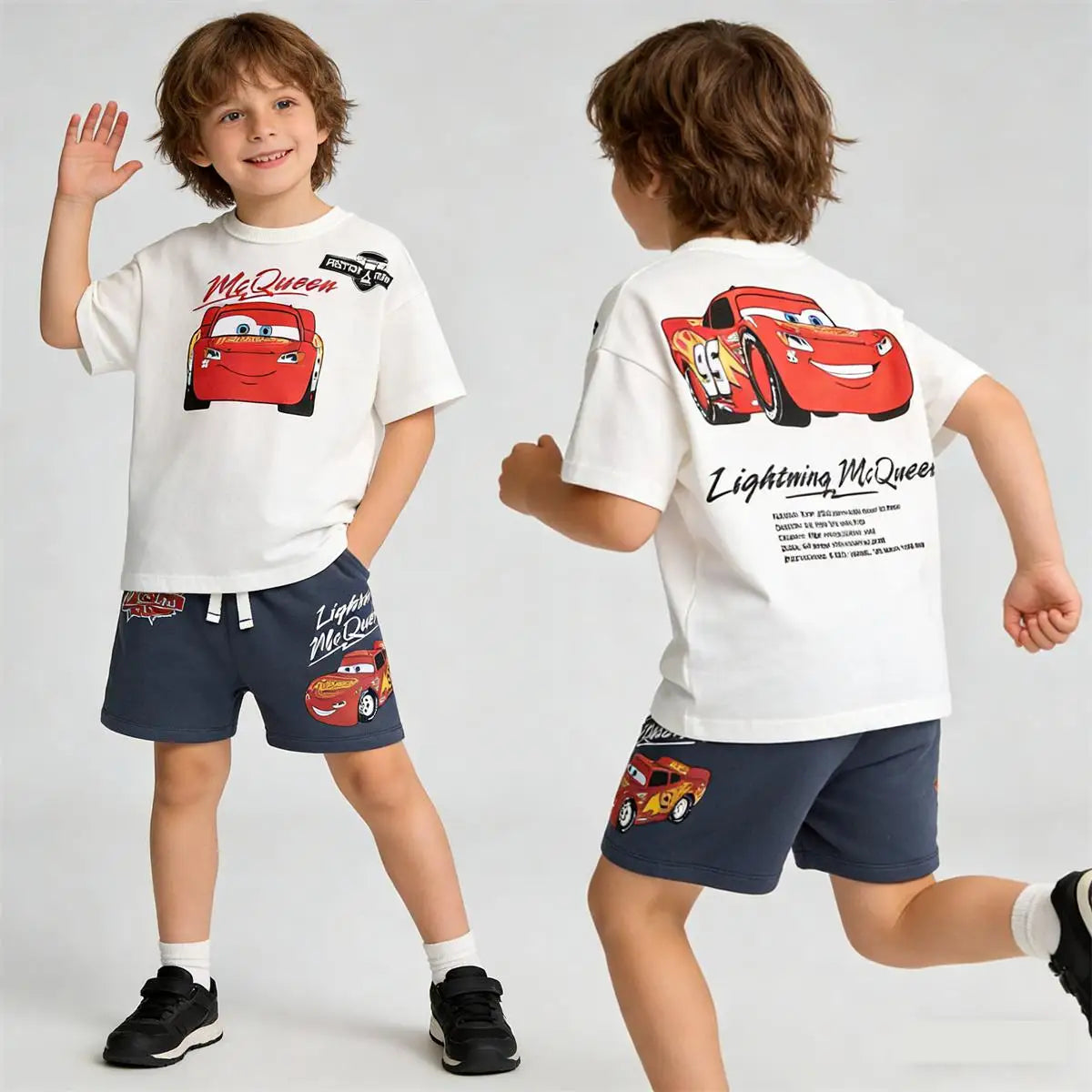 Boys Summer Clothes Toddler Cartoon T Shirt+Shorts 2Piece Set Infant Cute Printed Tees All-match Shorts
