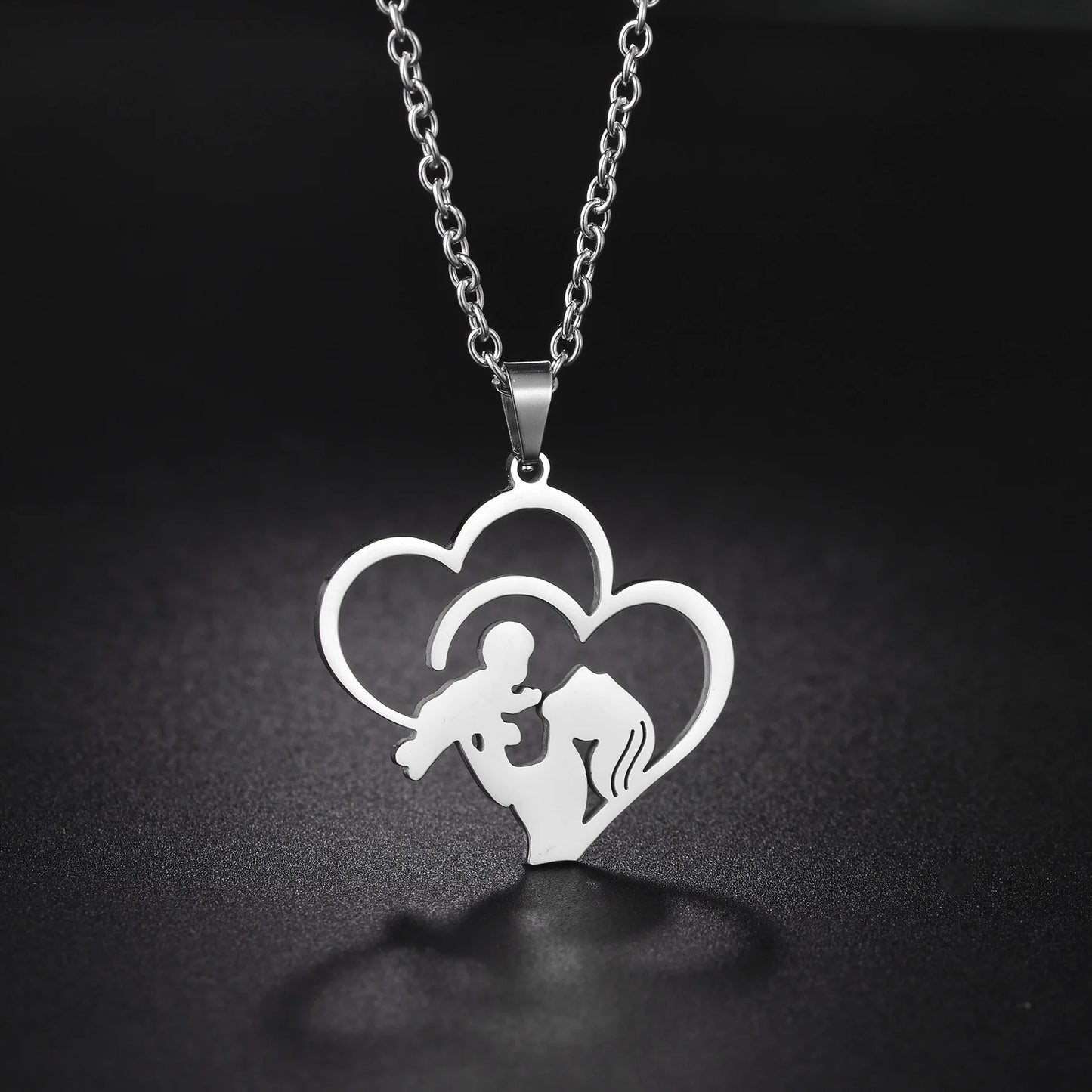Family Love Son Daughter Necklaces Stainless Steel Multiples Childs Pendant Boys Girls Mothers Love Gifts For Mom Jewelry