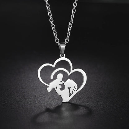 Family Love Son Daughter Necklaces Stainless Steel Multiples Childs Pendant Boys Girls Mothers Love Gifts For Mom Jewelry