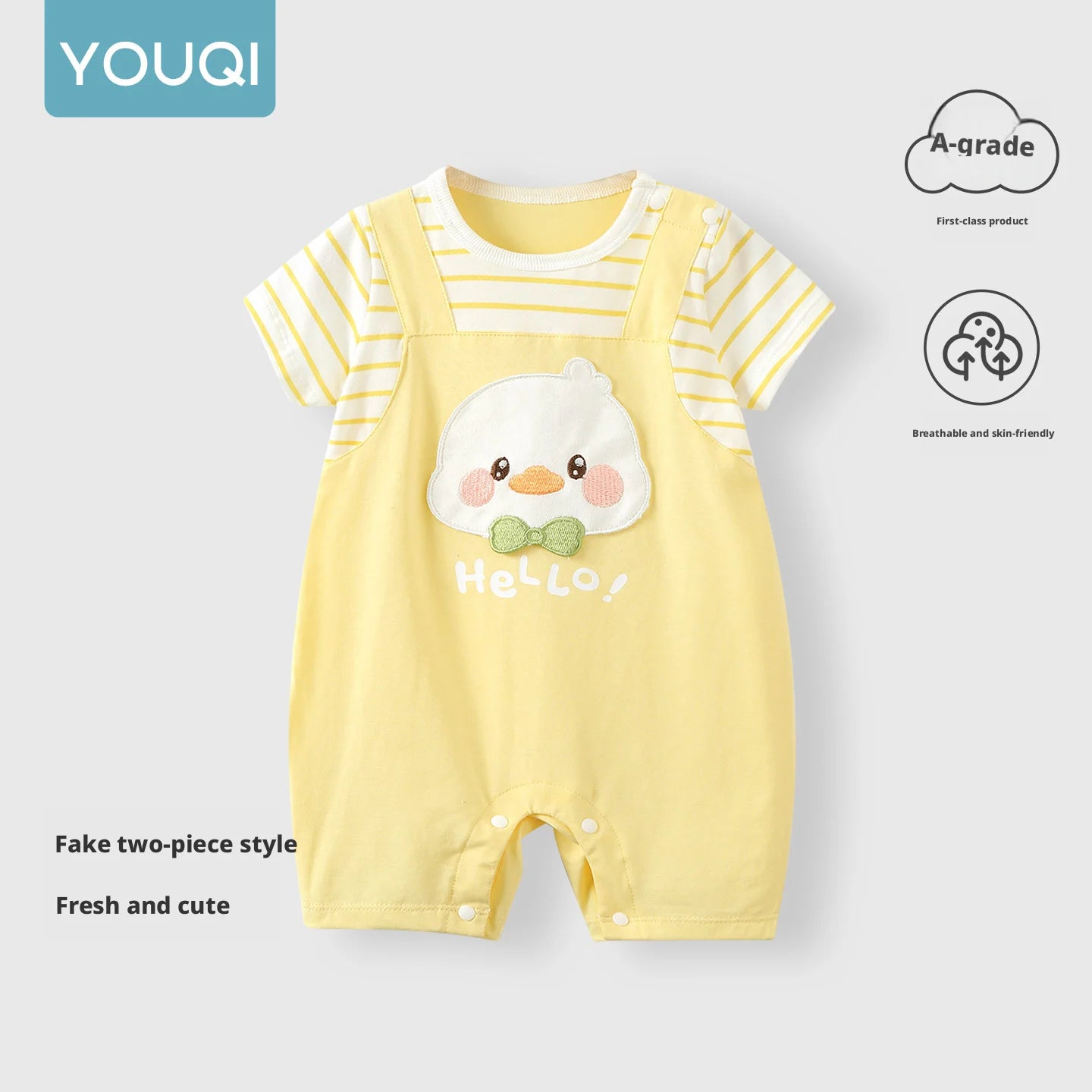 Baby Clothes for 0-2 Years Old, Summer Thin Short-Sleeve Breathable Baby Romper, Stylish Summer Jumpsuit for Infants and Toddlers