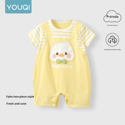 Baby Clothes for 0-2 Years Old, Summer Thin Short-Sleeve Breathable Baby Romper, Stylish Summer Jumpsuit for Infants and Toddlers