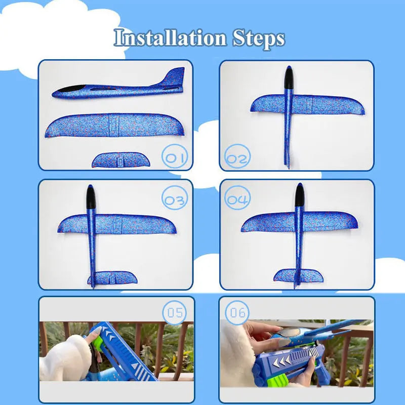 Clearance_Kids 24/34cm Foam Plane Launcher Outdoor Toy for Boys Sport Catapult Game Children Girl Birthday Xmas Gifts_Continuous
