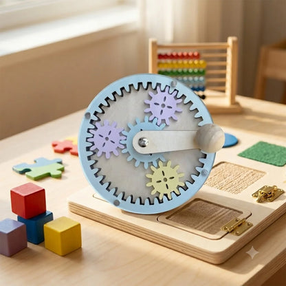 DIY Montessori Busy Board Accessories Set Wooden Sensory Activity Toys Gear Switch LED Light Drum Beads Educational Learning Toy