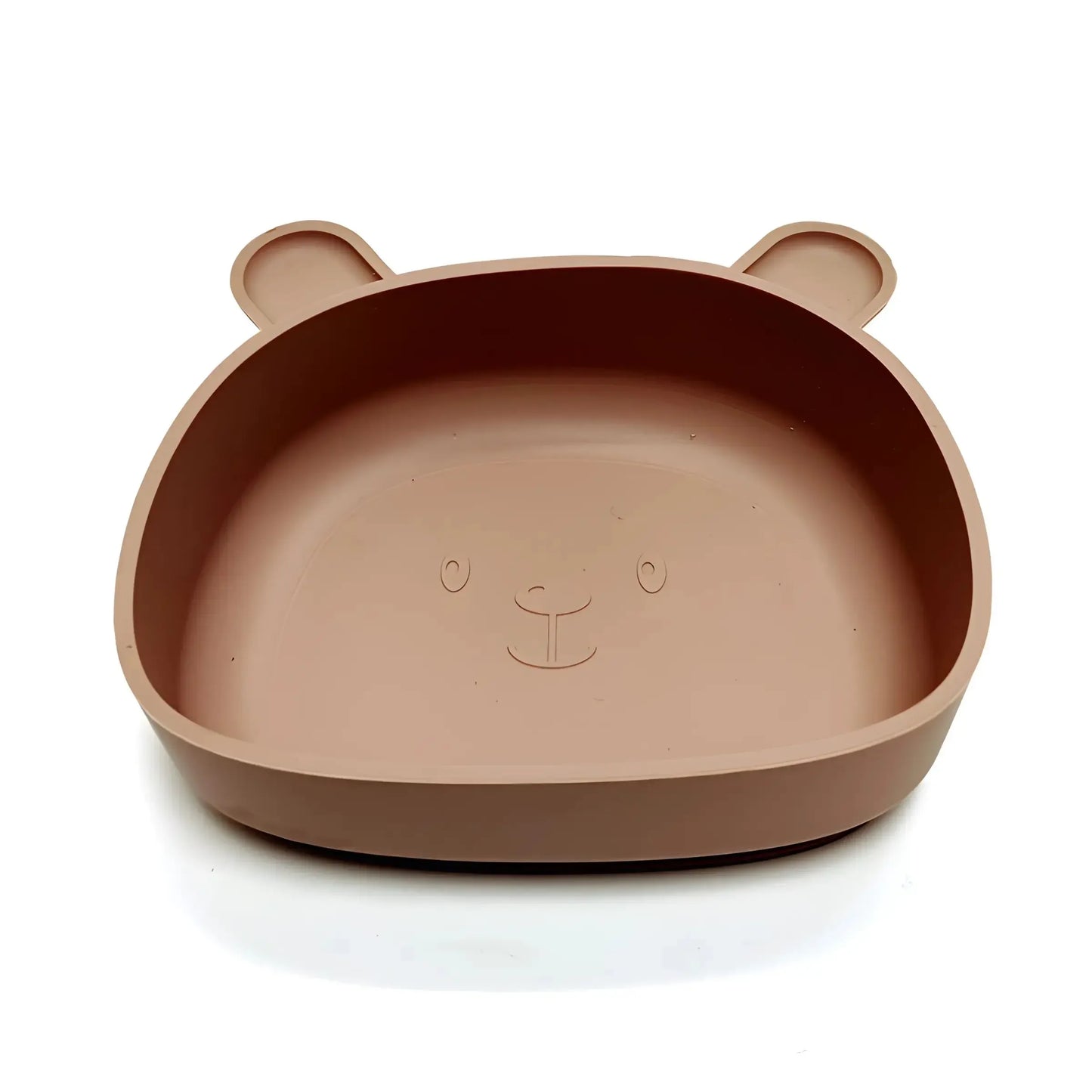 Children's silicone dinner plate baby auxiliary bowl suction cup bear cartoon dinner plate fall-proof anti-scald tableware