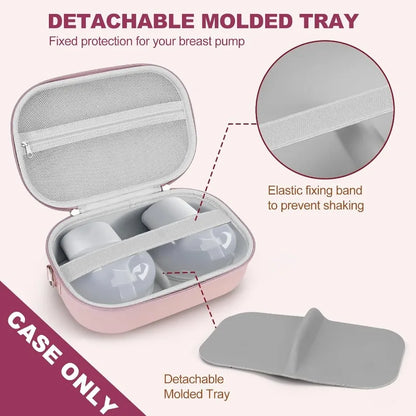 Breast Pumps Carrying Bag Compatible with Most of Breast Pump Hard Shell Wearable Breast Pump Bag with Waterproof Removable Tray