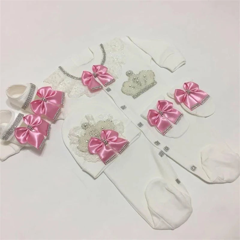 Onesie Baby Girl Crown Purple Home Coming Outfit Layette Jewels set Baptism Take Me Home Outfit Baby shower gift Newborn Gifts