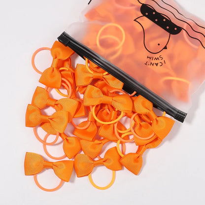 5/10/20Pcs/Lot Baby Bows Ribbon Hair Rubber for Girls Ties Elastic Hairbands Infants Pigtail Holders Hair Accessories Wholesale