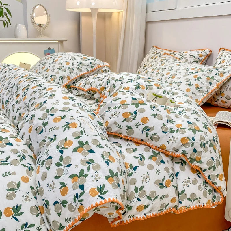 Soft Cotton Crib Bedding Set Kid Baby Nursery Decor 3PCS Baby Cartoon Bear Bedding Set for Newborns
