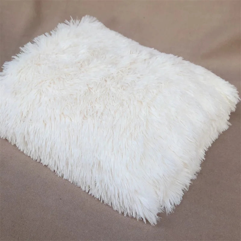 Newborn Photography Plush Blanket Baby Photo Background Rug for Studio Long Pile Fur Mat 0-12M
