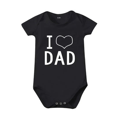 Pure Cotton I Love Mom Newborn Rompers  I Love Dad Baby Romper Twins Matching Bodysuit Summer for 0-24 Months Baby Clothes