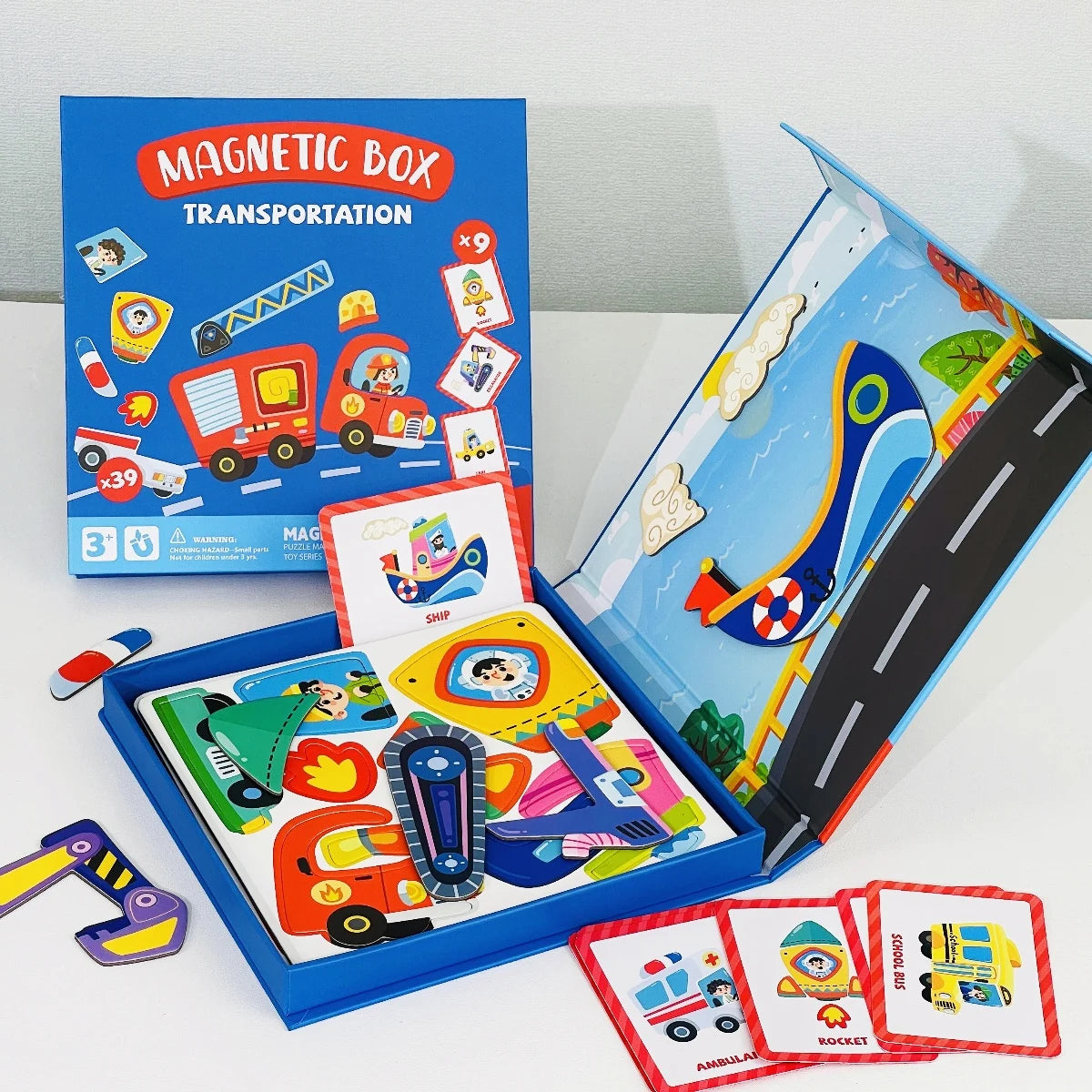 Magnetic Dress-Up Puzzle Toy, Educational Travel Game with Character and Scene Sets for Kids Ages 3–6