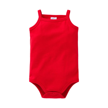 100% Cotton Baby Bodysuit Set for Girls Solid White Sleeveless Rompers (0–24 Months), Available in 1–6 Pieces