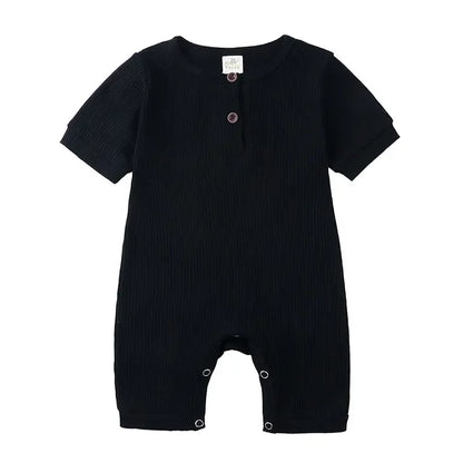 Summer Newborn Baby Romper Soild Color Baby Clothes Girl Rompers Cotton Short Sleeve O-neck Infant Boys Romper 0-24 Months