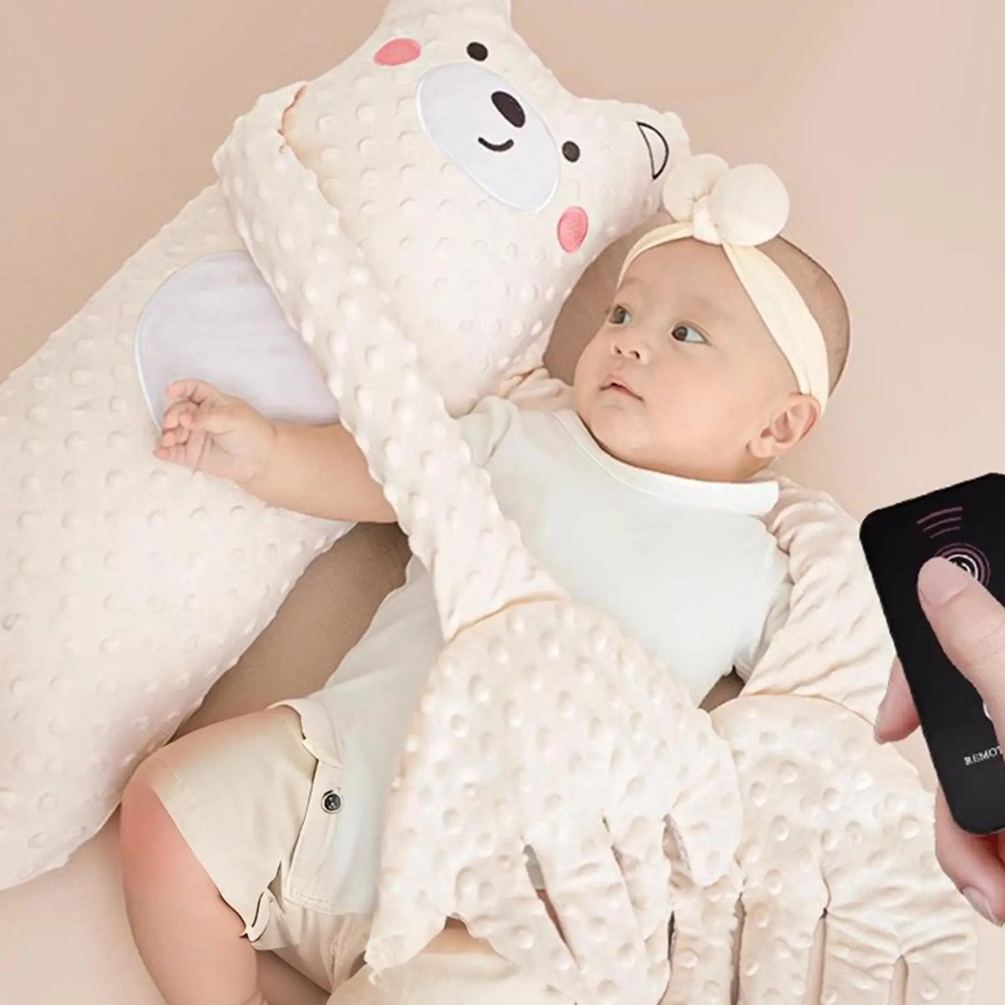 Baby Patting Sleep Pillow with Remote Control, Cute Animal Design Soothing Sleep Aid for Nursery