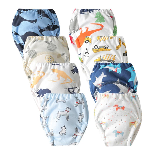 8pcs/6pcs Washable Baby Potty Training Pants Reusable Toilet Trainer Panty Reusable Cloth Diaper