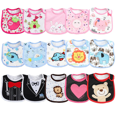 4pcs/set Baby Girl Boy Feeding Bibs Waterproof Apron Cartoon Towel Kids Toddler Dinner Burp Cloths