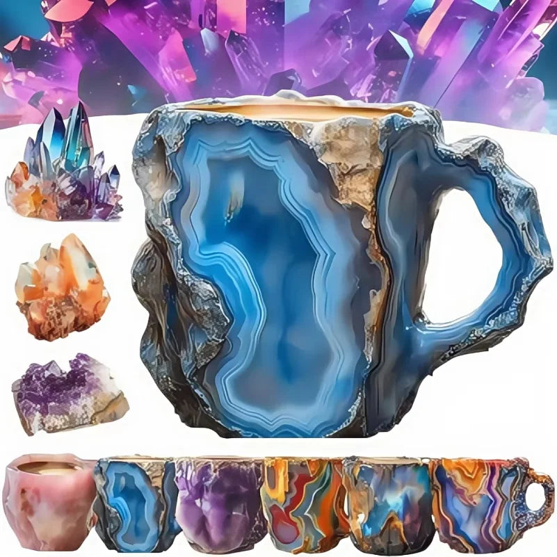 1PC Multi-Colored Mineral Crystal Coffee MugNatural Mineral Crystal Mug Colorful Crystal Christmas Mugs,Christmas Gift New