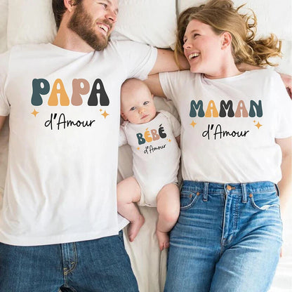 Dad Mom and Me Family Matching Outfit Retro Family Look Shirts Daddy Mommy and Me T-shirt Father Son Mother Daughter Clothes Tee