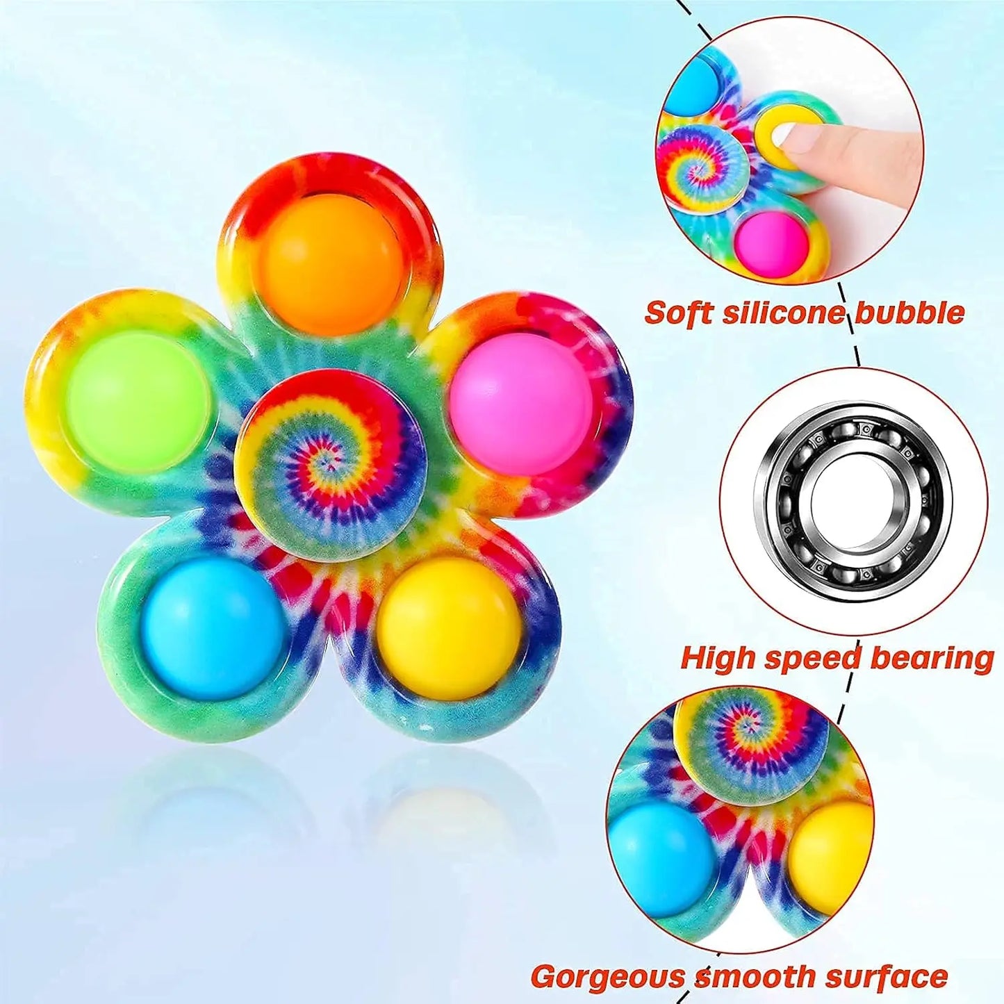 Fidget Spinner Toys Pops Finger Sensory Anxiety Stress Relief Toys ADHD Autism Treasure Box Toys