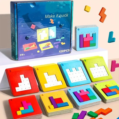 1 Set Colorful Puzzle Game Brain Teaser Toy for Kids Block Puzzle for Mind Exercise Children Toy Gift Challenge for Two Players