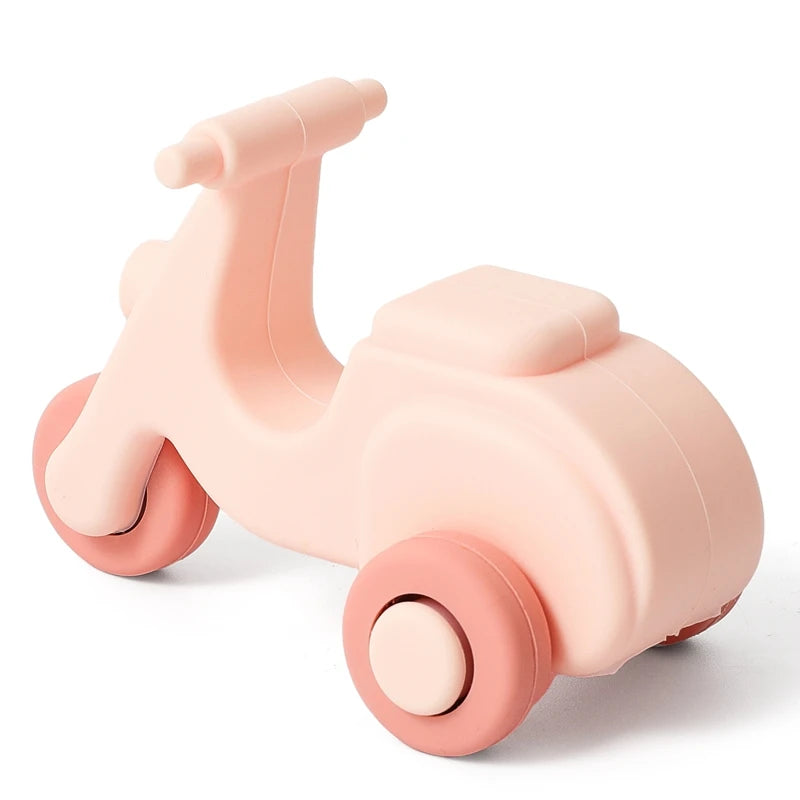 Montessori Baby Silicone Car Toys 0 12 Months Newborn Baby Things Silicone Baby Teether Toy Car  Educational Toy Silicone Blocks