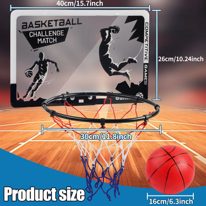 Metal Basketball Rim, Mini Basketball Hoop, Indoor Basketball Backboard for Boys/Girls, Christmas/Halloween/Thanksgiving/Easter