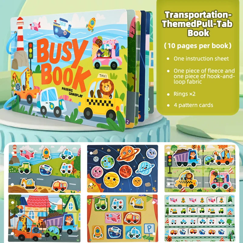Children Quiet Busy Book Reusable Cartoon Sticker Books Sticker Interactive Games