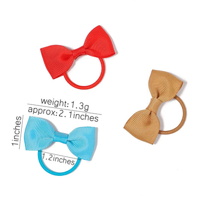 5/10/20Pcs/Lot Baby Bows Ribbon Hair Rubber for Girls Ties Elastic Hairbands Infants Pigtail Holders Hair Accessories Wholesale