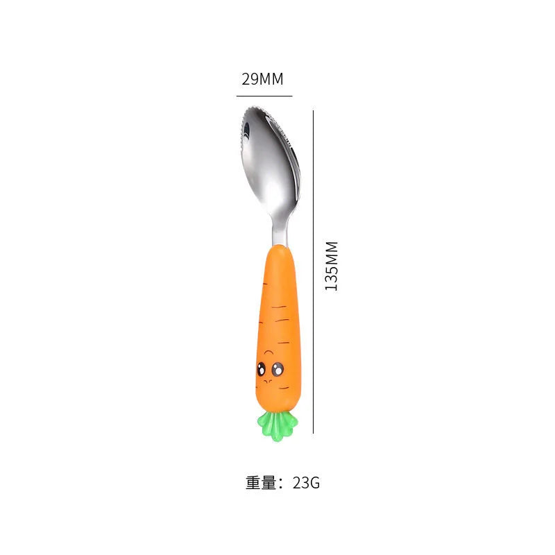 Baby Gadgets Tableware Set Children Utensil Stainless Steel Toddler Dinnerware Cutlery Cartoon Infant Food Feeding Spoon Fork