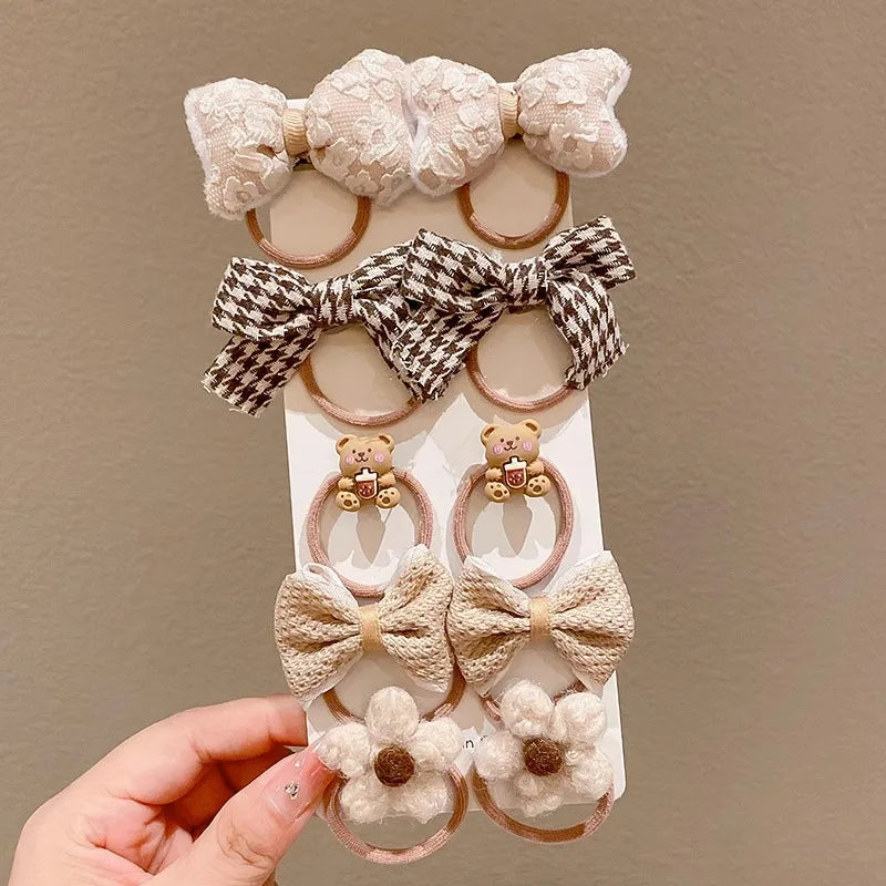 5/9Pcs/Set Cute Bows Hair Clips Hair Accessories For Girls Cartoon Animal Flower Hairpin Headdress Baby Hair Pins Birthday Gifts