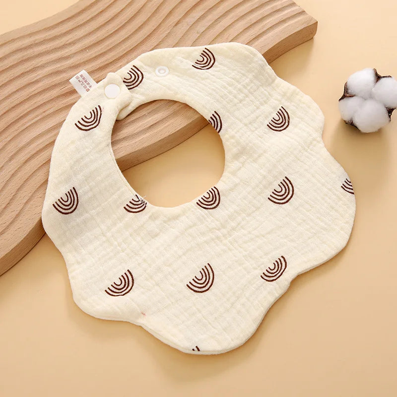 6 Layer Cotton Gauze Baby Bib Babies Accessories Newborn Baby Apron Feeding Bib Muslin Burp Cloths Kids Saliva Towel New Born