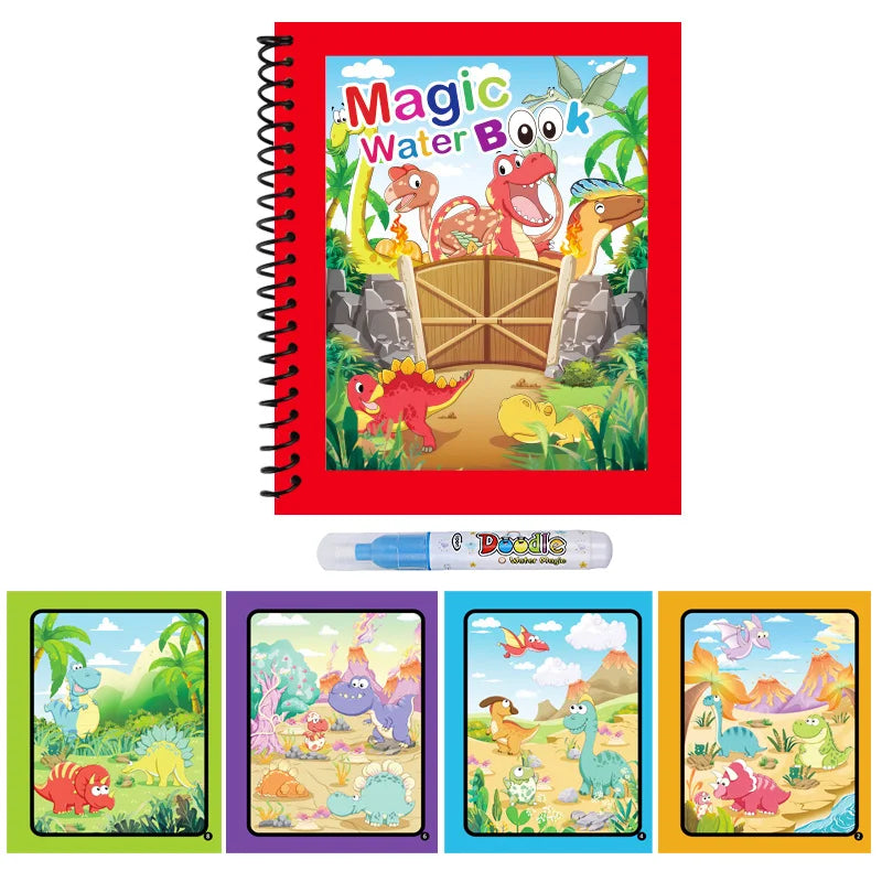 1pcs Kids Graffiti Picture Book with Refillable Water Pen Magic Water Painting Sensory Early Education Puzzle Drawing Toy