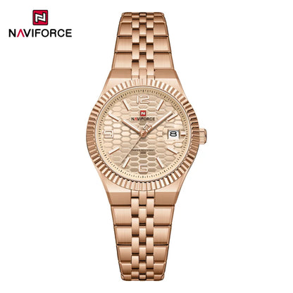 New NAVIFORCE Women 2026 Fashion Watch High Quality Waterproof Ladies Quartz WristWatches Female Steel Bracelet Romantic Clock