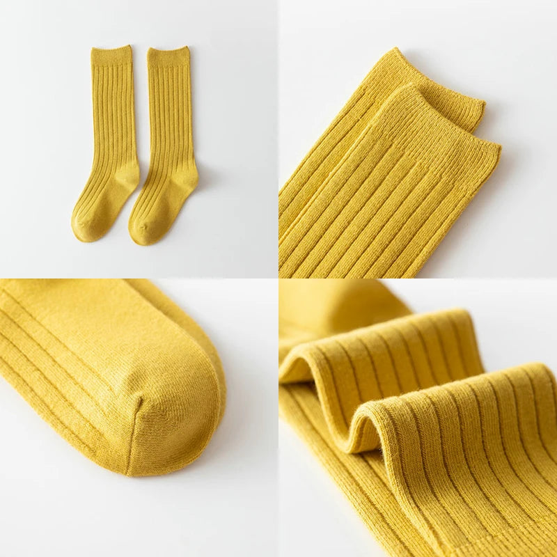 0-12Y Boys and Girls Cotton Socks Knee High