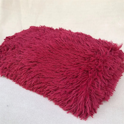 Newborn Photography Plush Blanket Baby Photo Background Rug for Studio Long Pile Fur Mat 0-12M